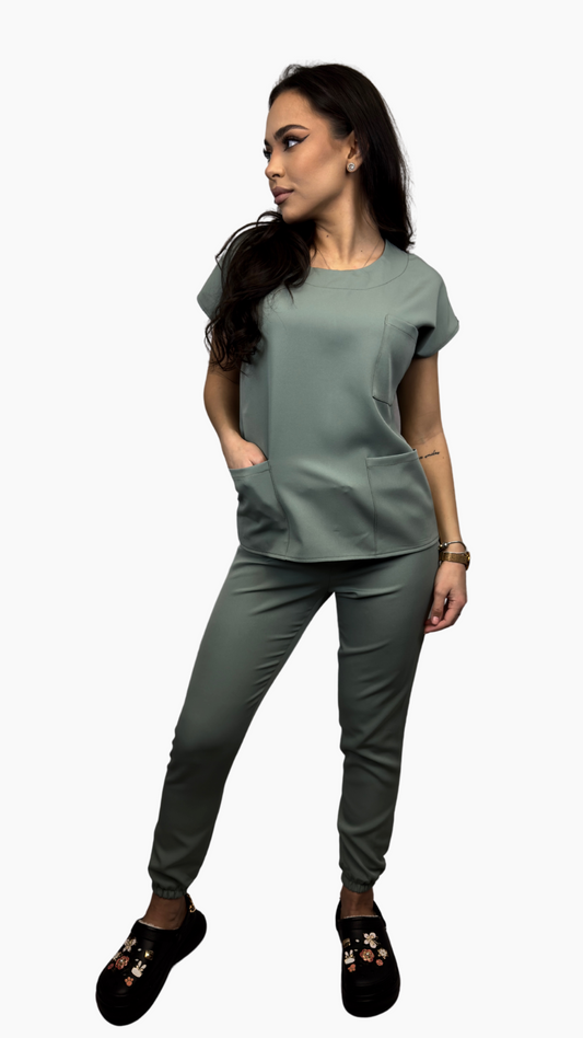 Pantaloni Medicali MedFlow - Olive Grace