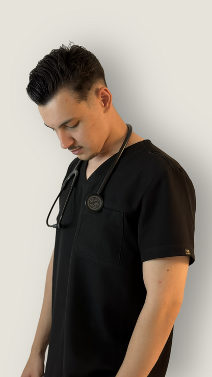 Costum Medical pentru Bărbați - Black Precision