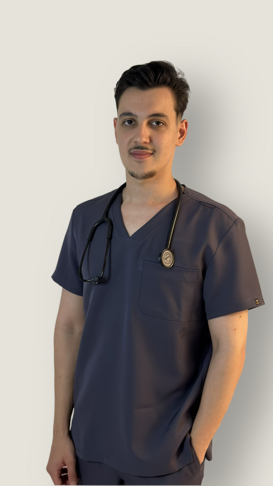 Costum Medical pentru Bărbați - Grey Mastery